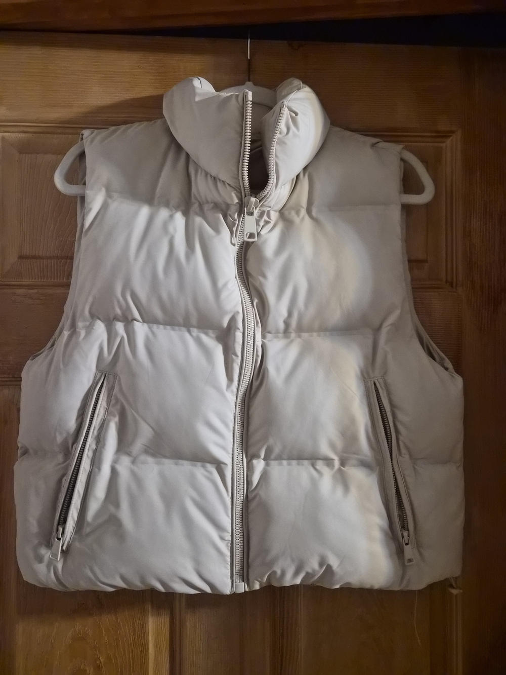Zara Light Gray Quilted Puffer Vest